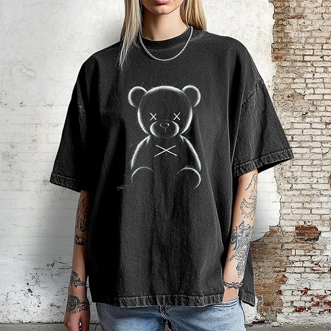 Womens Shirt Summer Graphic T-Shirt Plus Size Casual Loose Cotton Tops Girls Easter Shirt Short Sleeve Tees
