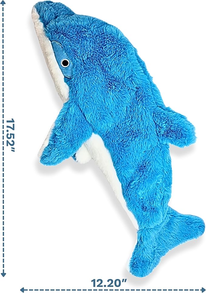 Large Crinkle Dog Toy – No stuffing Squeaky Dog Toy for Small, Medium & Large Breeds, Interactive Tough toy set - Ideal for Chewing, Teething & Fetch, Durable Pet-Safe Materials - Soft Blue Plush