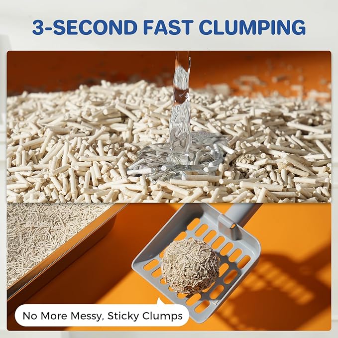 ABCPET Natural Cat Litter Clumping Cat Litter,36 Pounds Mixed Straw Kitty Litter Lightweight Litter,Dust Free and Low Tracking Litter Odor Control Unscented