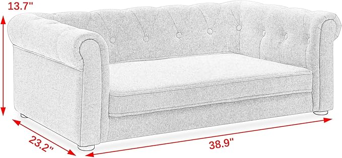 KEIKI 39" Dog Bed for Medium and Large Dogs, Elevated Pet Sofa Bed, Durable Elevated Dog Couch Bed with Legs, Beige