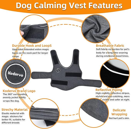 Dog Anxiety Jacket, Skin-Friendly Dog Calming Shirt - Dog Coat for Thunder, Fireworks, Vet Visits and Separation - Keep Pet Calm Without Medicine & Training, Blue, XX-Large