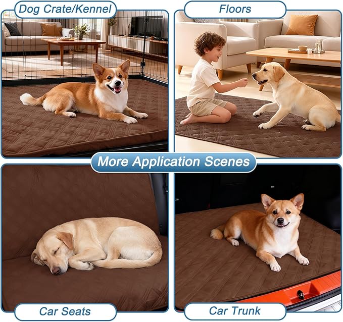 hyha Waterproof Dog Blanket, Reversible Pet Bed Blanket, Soft Sofa Couch Cover for Dogs Washable, Waterproof Pet Couch Covers for Sofa Puppy Cats Furniture Protector(82"x120", Brown/Chocolate)