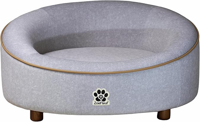 Dog Sofa Couch for Medium to Large Dogs, Memory Foam Dog Sofa Bed, Modern Elevated Pet Couch Bed with Wooden Legs for Medium and Large Dogs(Grey)
