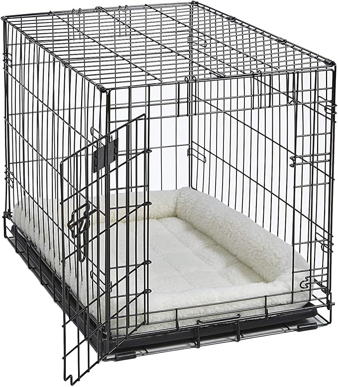MidWest Homes for Pets QuietTime Dog Bed – White Fleece Bolster, Ultra-Soft and Machine Washable, Fits 48-Inch Crates and Carriers, for Extra-Large Breed Dogs