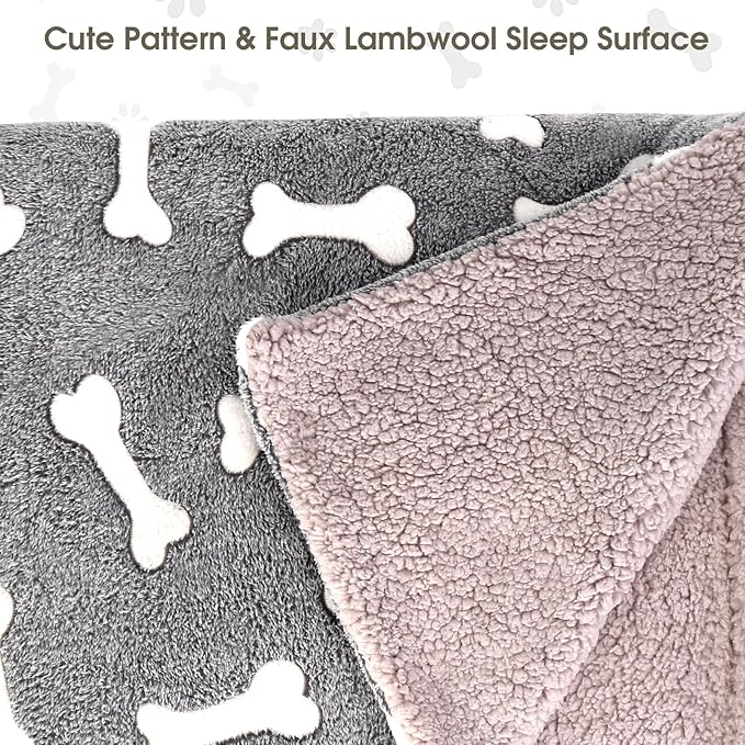 Dog Bed with Pillow and Blanket Attached, 30''X20'' Rectangle Cozy Dog Bed with Cover Cave & Removable Washable Cover for Crate Furniture, Soft Indoor Covered Calming Burrow Sofa for Small Medium Pet