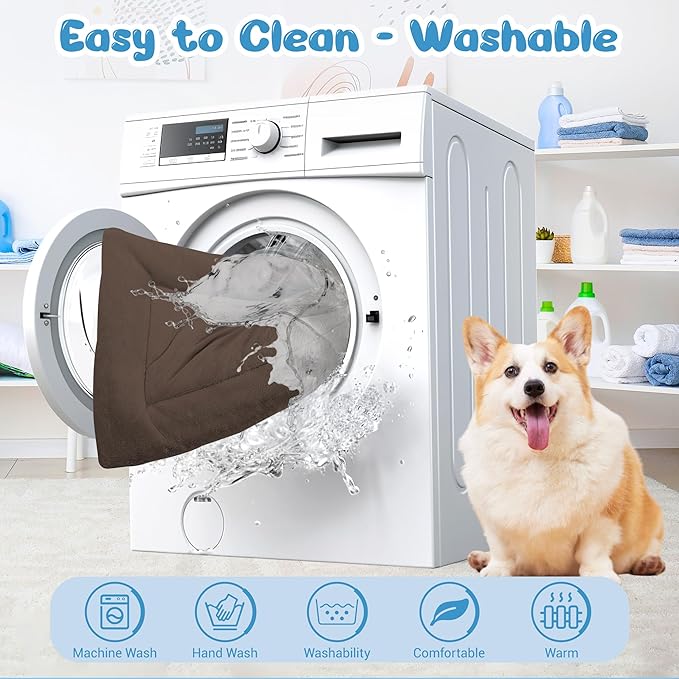 Dog Bed, Dog Crate Mat Washable, Ultra Soft & Anti-Slip S Dogs Bed Fit Dogs Crates & Kennels (Curry, 24.0" L x 18.0" W x 1.5" Th)
