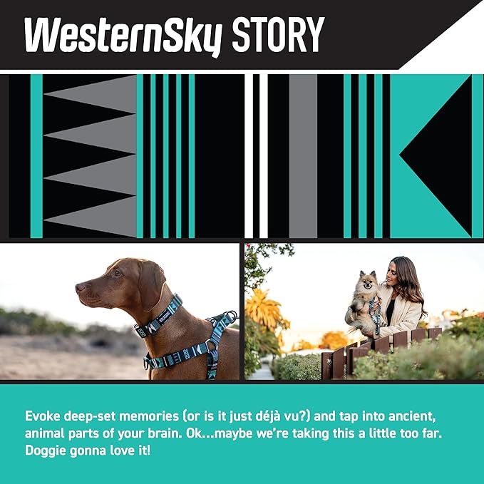 Wolfgang Heavy Duty Adjustable Dog Harness, Pull-Tested to Over 800 lbs for Walking & Training, WesternSky Print, Large