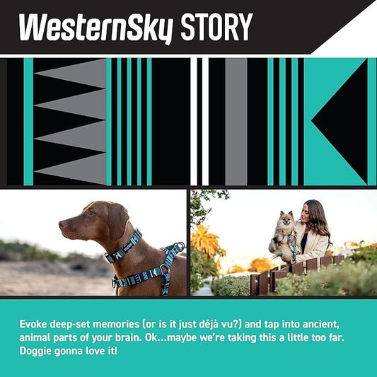 Wolfgang Heavy Duty Adjustable Dog Harness, Pull-Tested to Over 800 lbs for Walking & Training, WesternSky Print, Medium