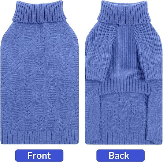 ASENKU XXL Dog Sweaters for Large Dogs Girls Boys, Doberman Sweater for Female Male, Winter Turtleneck Long Sleeve Pet Christmas Sweater for Golden Labrador,Blue 2XL
