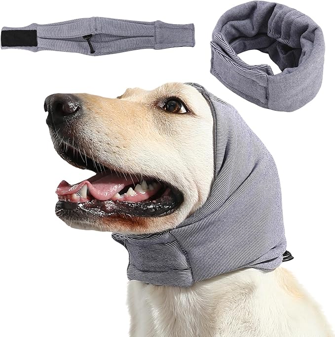 Dog Reducing Noise Hoodies - Dog Ear Covers for Bath, Thunderstorms & Anxiety Relief - Warm, Windproof Ear Cover Hat