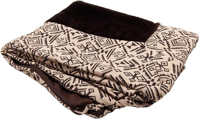 Furhaven Replacement Dog Bed Cover Plush & Southwest Kilim Décor Sofa-Style, Machine Washable - Desert Brown, Jumbo (X-Large)