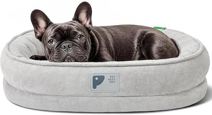 Orthopedic Dog Bed for Small Dog,Washable with Removable Cover&Non-Slip Bottom Couch Bed with Four-Sided Cushions Grey S