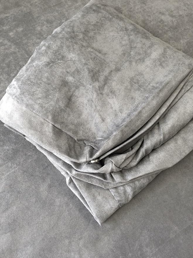 55''x37 Gray Microsuede Extra Large Size Mixed Shredded Memory Foam Premium Overfilled Pet Dog Orthopedic Pillow Bed with Waterproof - Resistant Inner Cover + Free Bonus 2nd External Cover