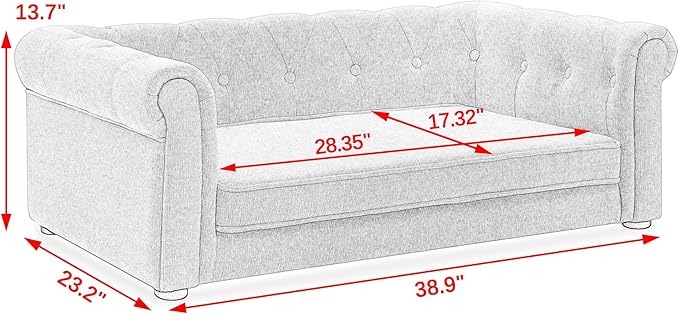 Hesza Rectanglar Pet Bed for Small and Medium Dogs, Durable Elevated Dog Sofa Bed, Comfortable Dog Couch, Modern and Stylish Pet Sofa for Small and Medium Dogs, Gray