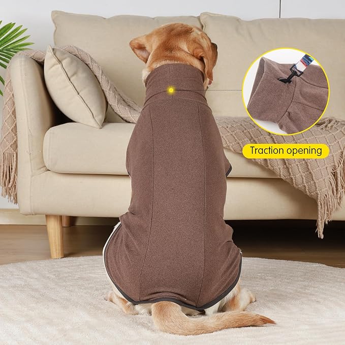 Dog Sweater Pullover Cold Weather Vest for Dogs Dog Sweatshirt & Jacket for Indoor and Outdoor Use (Small, Brown)