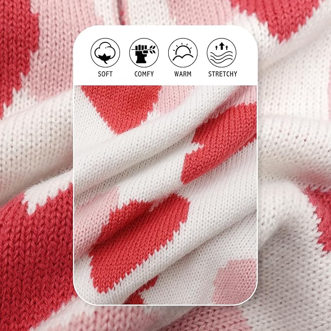 KYEESE Dogs Sweaters Small Dog Sweaters with Leash Hole Red Heart Pet Sweater Puppy Sweater,S