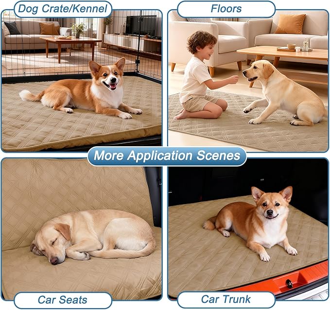 hyha Waterproof Dog Blanket, Reversible Pet Bed Blanket, Soft Sofa Couch Cover for Dogs Washable, Waterproof Pet Couch Covers for Sofa Puppy Cats Furniture Protector(82"x102", Camel/Beige)