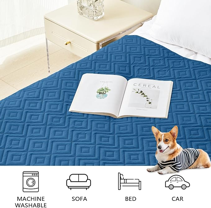 hyha Waterproof Dog Blanket, Soft Dog Bed Cover Pet Blankets, Waterproof Sofa Couch Cover for Dogs Washable, Reversible Pet Couch Covers for Sofa Furniture (30x53 Inch, Navy Blue/Navy Blue)