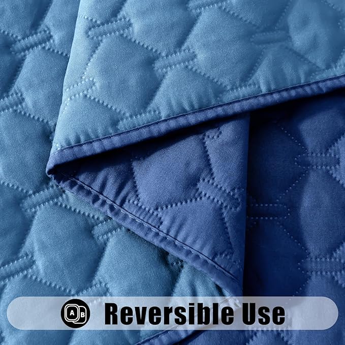 Smiry Waterproof Dog Bed Cover Blanket, Soft Reversible Pet Blanket, Washable Leakproof Cats Dogs Couch Cover for Sofa, Couch, Furniture, Plaid (68x82 Inch, Navy/Blue)