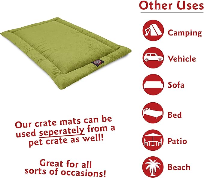 36" Villa Green Apple Crate Dog Bed Mat By Majestic Pet Products