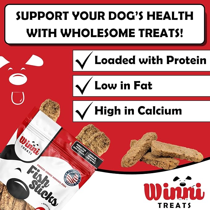 Freeze-Dried Fish Sticks for Dogs - Limited Ingredient Preservative Free Premium Dog Chew - 100% Wild-Caught Cisco Fish from The Great Lakes - Raw Single Ingredient Treats for Pets - 3 oz