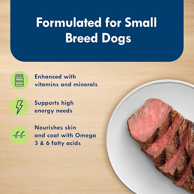 Blue Buffalo Delights Small Breed Natural Wet Dog Food, Filet Mignon Flavor in Gravy, 3.5-oz Cups, 12 Count