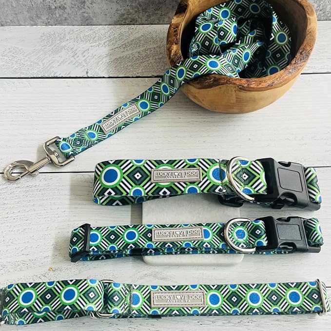 Lucky Love Dog - Adjustable Dog Collar with Easy Click Buckle for Small to Large Ones, Durable, & Comfortable for Male & Female Dogs, Pet Collar for Puppies & Adult Dogs - Leo, Medium