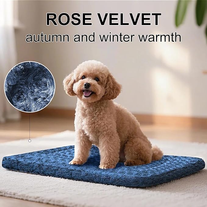 Dog Bed Mat - Reversible Dog Crate Bed Mats, Soft & Breathable Kennel Pad, Durable Crate Bed for Small Medium Large Dogs & Cats