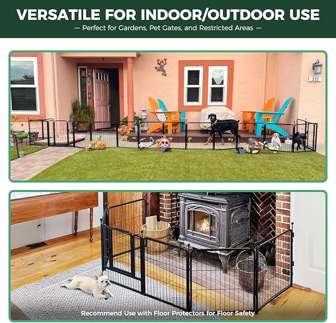 FXW Rollick Dog Playpen with Anchor Kit (Pack of 4) – 24 Inch 16-Panel Dog Pen for Small & Medium Dogs, Stable & Safe Indoor/Outdoor Play│Patented