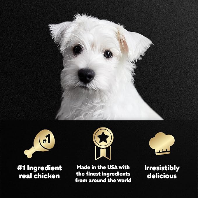Cesar Puppy Classic Loaf in Sauce Wet Dog Food, Chicken & Beef Recipe, 3.5 oz. Easy Peel Trays, Dog Food Toppers, 24 Count (Pack of 1)