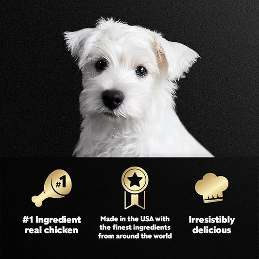 Cesar Puppy Classic Loaf in Sauce Wet Dog Food, Chicken & Beef Recipe, 3.5 oz. Easy Peel Trays, Dog Food Toppers, 24 Count (Pack of 1)