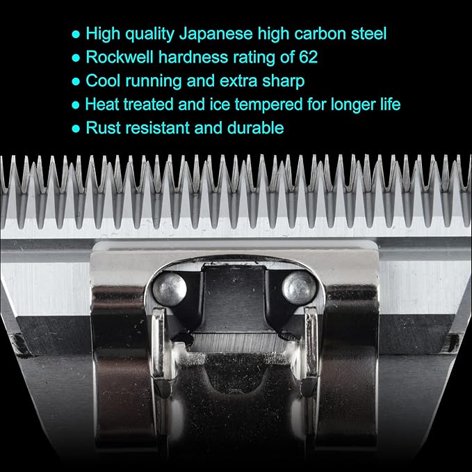 FURZONE Detachable Blade - Size 5FW Wide Blade 1/4", Made of Extra Durable Japanese Steel, Compatible with Most Andis, Oster, Wahl A5 Clippers