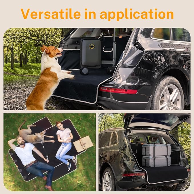 Toozey Dog Car Seat Cover for SUV, Sedan & Van, Waterproof & Tear-Resistant Dog Seat Cover for Backseat with Side Walls, Non-Slip Backing & Bumper Guard, Black Large: 81.9"x54.3"