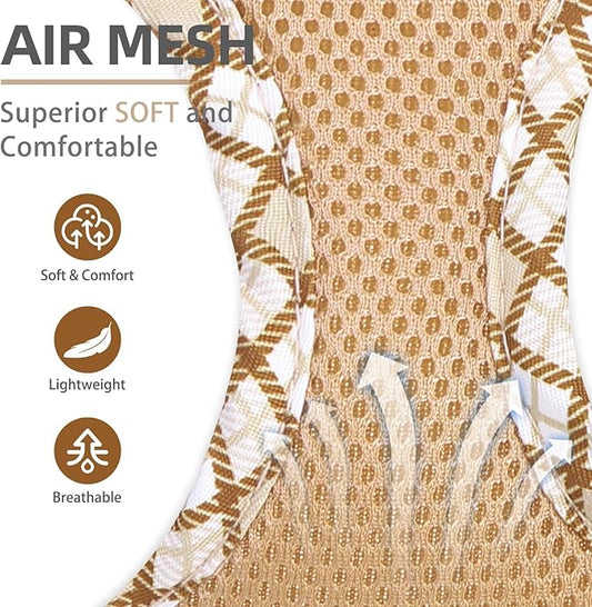 PUPTECK Dog Harness and Leash Set for Small Medium Dogs No Pull Step-in Soft Mesh Puppy Cat Vest Harnesses Reflective at Night, Beige S