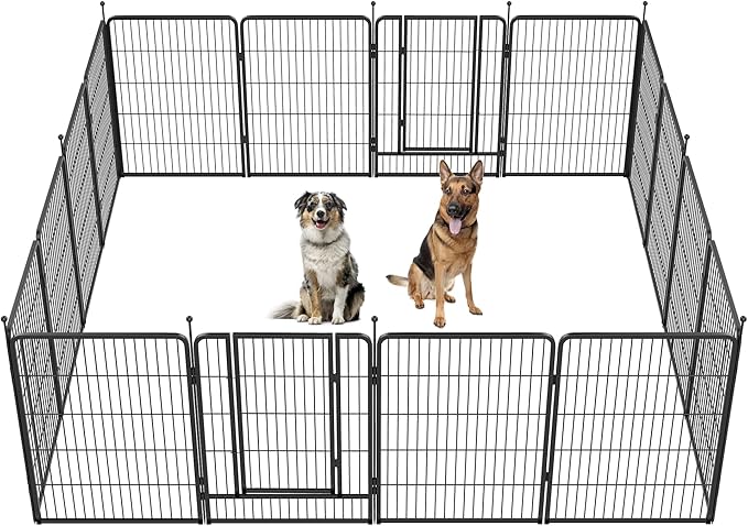 FXW Instant Unleashed Dog Playpen, Portable Pet Fence for Outdoor, RV Trips, and Camping, 40inch, 16 Panels for Medium and Large Dogs│Patented