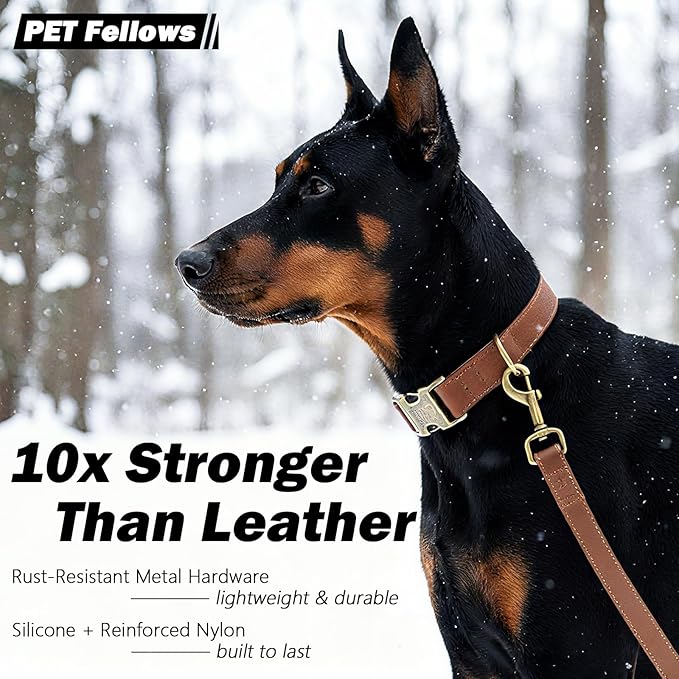 Dog Collars for Medium Dogs Silicone Leather Dog Collars Soft Flexible Waterproof Odor-Proof Durable Quick Release Metal Buckle Adjustable Pet Collar (Green, Medium (11.5-18.5" Neck))