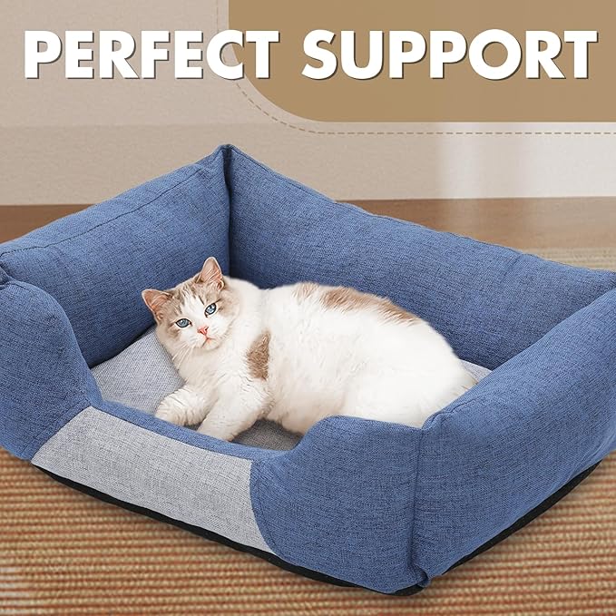Athena Collection Small Dog Bed, 20 Inches Washable Dog Bed for Small Dogs Puppy Cats Pets, Cozy Soft Warming Fabric with Nonskid Bottom