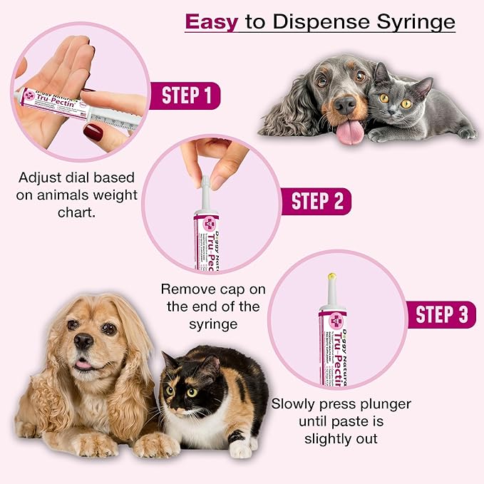 Tru-Pectin Anti-Diarrheal Oral Paste for Dogs & Cats – Chicken Liver Flavor –Helps Reduce Occasional Loose Stool & Diarrhea, Balance Gut pH, Support Normal Digestion & Gut Flora -Made in USA- 15cc