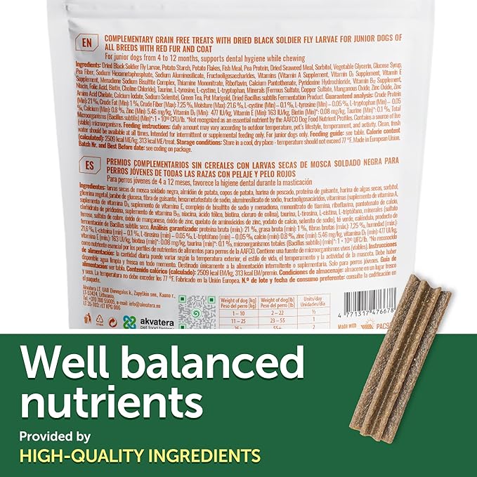 Nature's Protection Dental Chews for Dogs - Grain Free Dental Sticks for Puppy - Dog Teeth Cleaning Treats for Small & Large Breed Dogs Bad Breath (Superior Care - Insects, 5.29 oz)