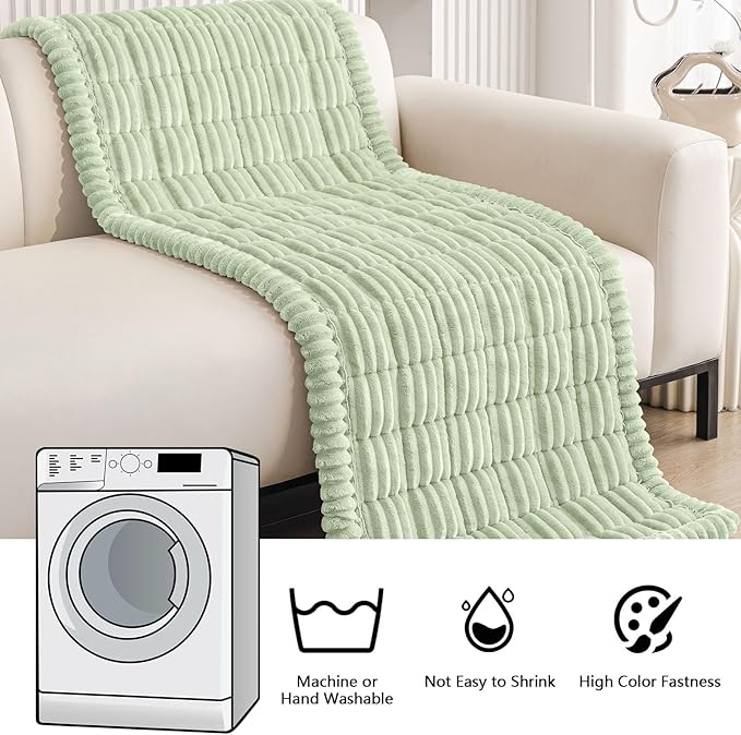 Smiry Couch Cover for Dogs Washable, Non Slip Fuzzy Pet Couch Covers for 3 Cushion Sofa Pet Friendly, Thick Soft Sofa Slipcovers Cushion Protector (Green, 27.6" x 47")