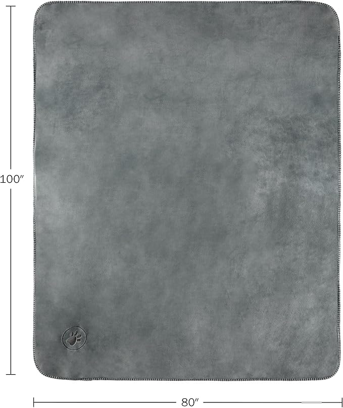 PETMAKER Dog Blanket - 80x100in Reversible Sherpa Blanket - Throw Blankets for Bed, Couch, Crate, or Car - Machine Washable Puppy Essentials (Gray)