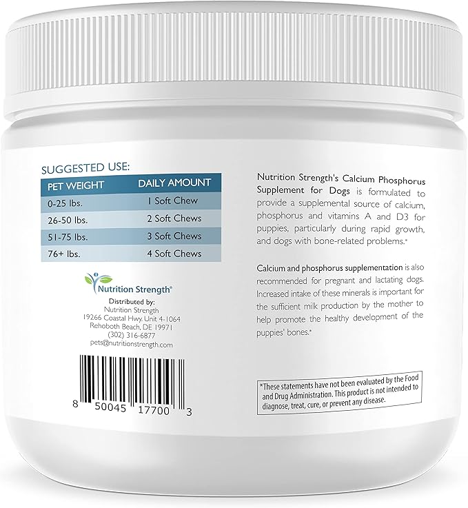 Calcium Phosphorus for Dogs Supplement, Provide Calcium for Puppies, Promote Healthy Dog Bones and Puppy Growth Rate, Dog Bone Supplement, 90 Soft Chews