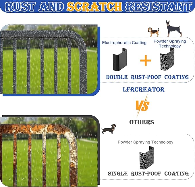 Dog Playpen Outdoor,Portable 16 Panels 40" Height Dog Fence with Anti-Rust Paint Finish for Large/Medium/Small Dogs,Pet Playpen for Yard,Camping,32in*40in*16panel