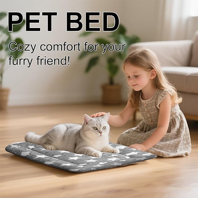 Dog Bed Mat - Comfortable Dog Kennel Pad, Multi-Purpose Crate Bed Mats for Dogs & Cats (Gray, 18" L x 14" W x 1.5" Th)