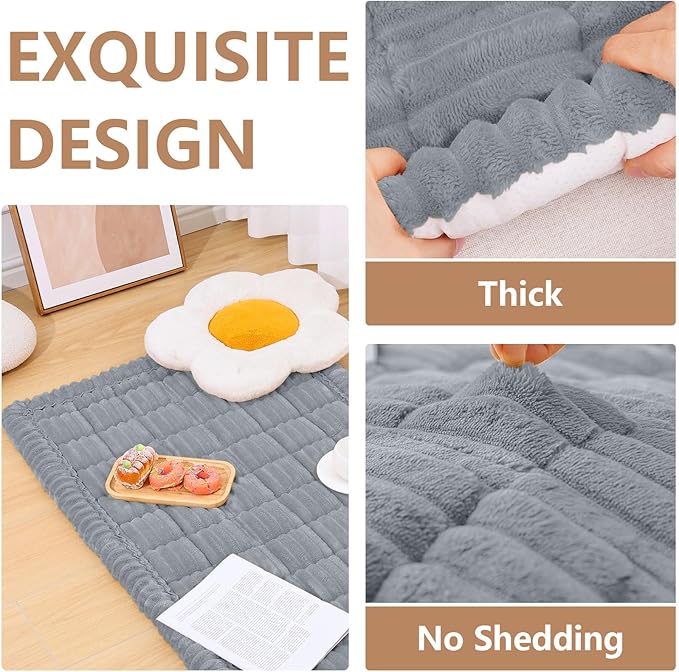 Smiry Couch Cover for Dogs Washable, Non Slip Fuzzy Pet Couch Covers for 3 Cushion Sofa Pet Friendly, Thick Soft Sofa Slipcovers Cushion Protector (Grey, 27.6" x 88")