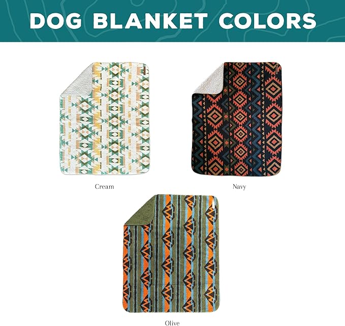 Wilderdog Sherpa Fleece Waterproof Dog Blanket - 60" x 90" - Olive