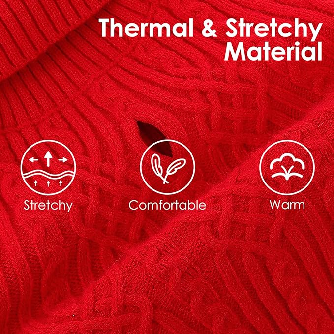 AOFITEE Small Dog Sweater, Dog Sweaters for Small Dogs Girl Boy, Warm Christmas Sweater for Dogs, Pet Sweater with Harness Hole for Fall Winter, Stretchy Pullover for Yorki, Chihuahua, Maltipoo, Red S