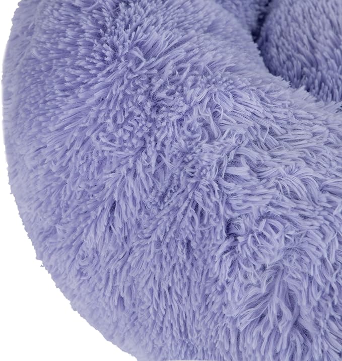 Best Pet Supplies Dog House Bed Crate Mat Tent Indoor Round Soft Plush for Small, Medium, and Large Breeds - Lavender, 27 x 27 x 7.5