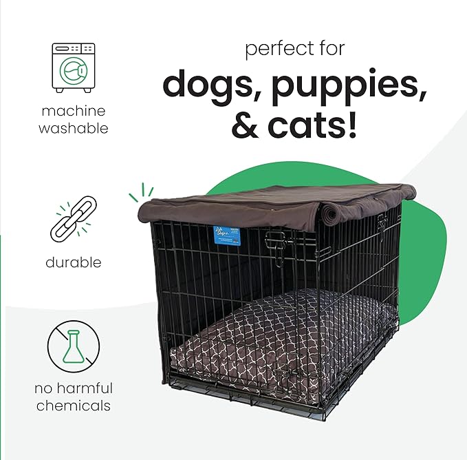 Molly Mutt I'm a Realist Dog Crate Cover, 100% Cotton Canvas Cover with 2 Roll-Up Panels, Ideal for Dog or Cat Crate, Durable, Washable, and Free of Harmful Chemicals, 30" x 21" x 24"
