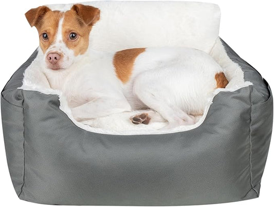 Best Pet Supplies Dog House Bed Crate Mat Tent Indoor Round Soft Plush for Small, Medium, and Large Breeds - Gray, 21 x 20 x 14